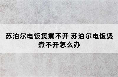 苏泊尔电饭煲煮不开 苏泊尔电饭煲煮不开怎么办